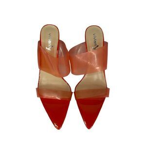 Vinianty Orange Tan Pointy Toe Sexy High Stiletto Heels Size 10